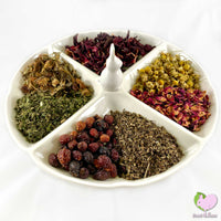 Chin Flower Power mix, flowers and herbs, rosehips, chamomile, rosebuds, hibiscus, red clover, plantain, nettle leaves for rabbits, guinea pigs, chinchillas, hamsters, degus and gerbils.