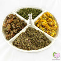 Hammy Heaven Mix for hamsters with  Dandelion, Red Clover, Strawberry Leaves, Marigold for rabbits, guinea pigs, chinchillas, hamsters, degus and gerbils.