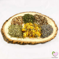 The Shire Mix with Birch Bark, Calendulas, Dandelion Root, Lavender, Nettles, Shepards Purse for rabbits, guinea pigs, chinchillas, hamsters, degus and gerbils