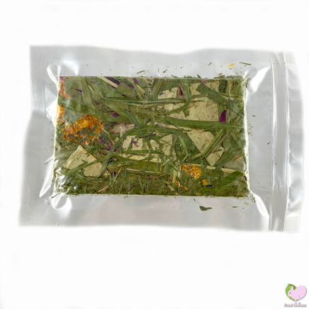 Timothy grass chips with flowers for rabbits guinea pigs chinchillas hamsters and degus