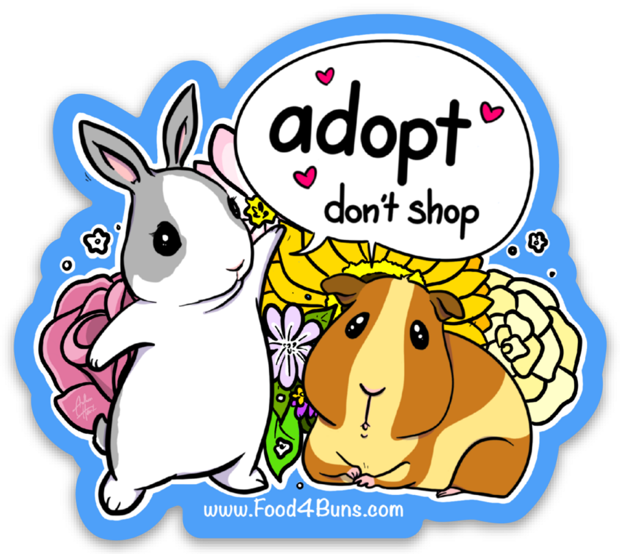 Adopt Don't Shop Sticker| Food4Buns Inc.