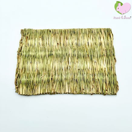 Rectangular piece of straw mat on a white background with 'Food 4 Fun' logo.