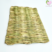Woven straw mat on a white background with 'Food 4 Pets' logo.