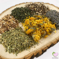 The Shire Mix with Birch Bark, Calendulas, Dandelion Root, Lavender, Nettles, Shepards Purse for rabbits, guinea pigs, chinchillas, hamsters, degus and gerbils