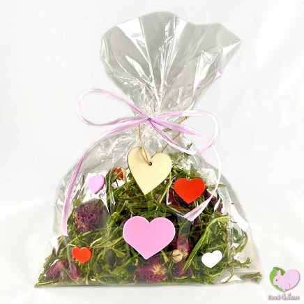 Somebunny Loves You Mix with self dried Dandelions, Hibiscus, Rosehips and Rosebuds for rabbits, guinea pigs, chinchillas, hamsters, degus and gerbils