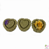 timothy grass cookies heart shaped with flowers for rabbits chinchillas guinea pigs hamsters degus