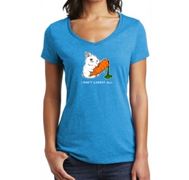 T shirt white bunny with carrot "I don't carrot all"